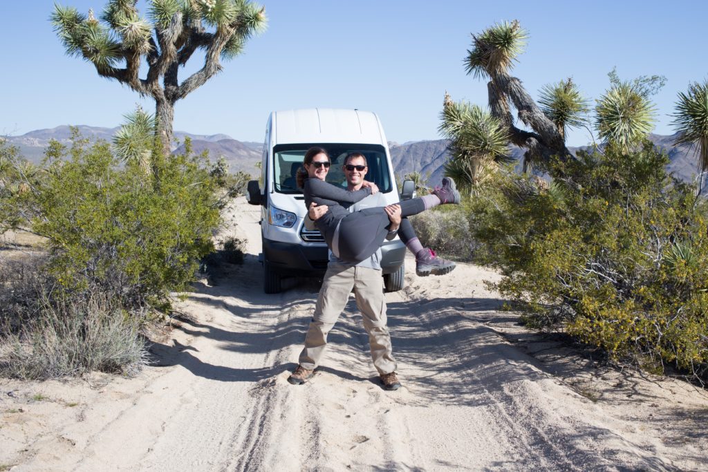 Matt, Tricia, and Gidget in Joshua Tree